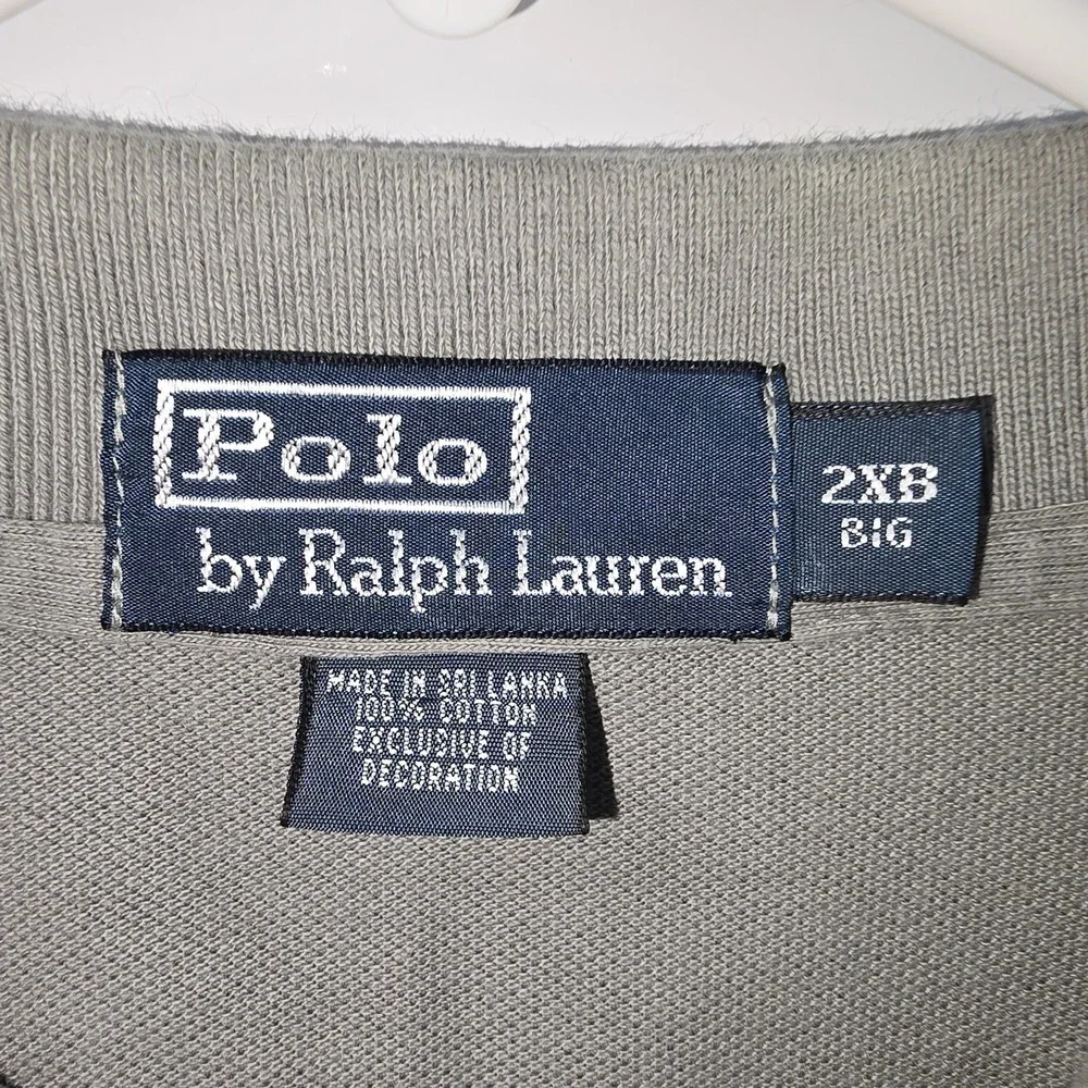 Polo Ralph Lauren Mens 2XB Big Gray Short Sleeve Polo Shirt Pony Logo